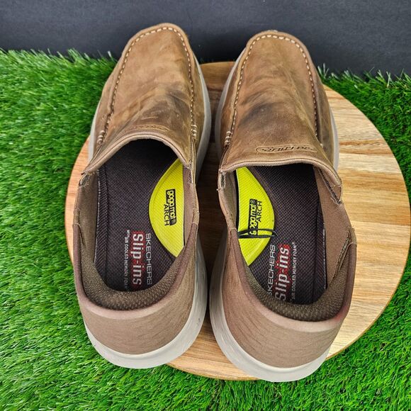 Skechers Shoes Mens 13 Slip-ins Relaxed Fit Parson Oswin Brown Low SN 204866 - Picture 7 of 11